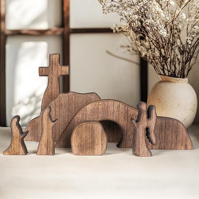 Empty Tomb Easter Scene and Cross Decoration