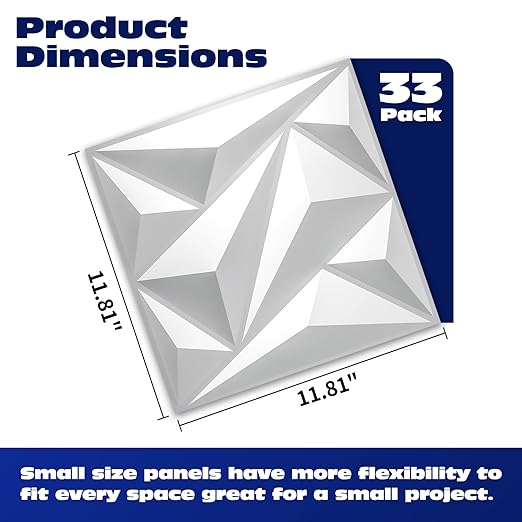🔥33 Pack 3D Diamond Wall Panels – Cover 32 Sq.Ft!✨