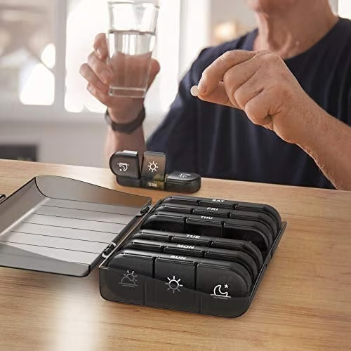 (🔥 Summer Hot Sale - Save 47% OFF) 21 Grid Black Pill Box Sorting Box, Buy 2 Free Shipping 6 Reviews