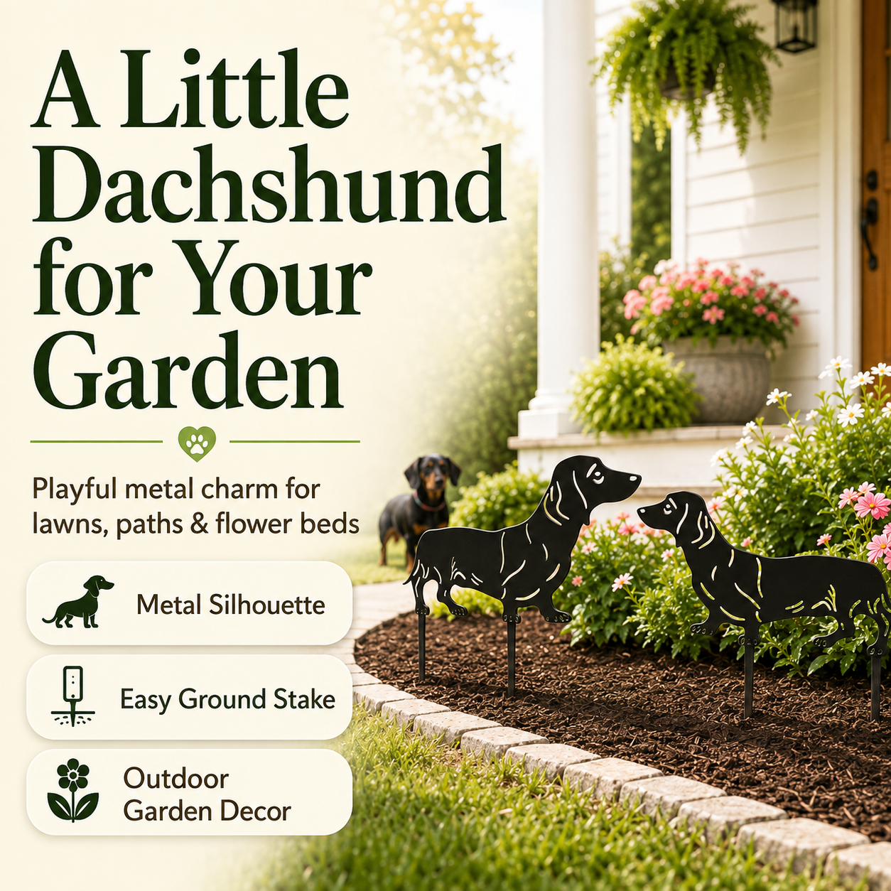 Dachshund Metal Garden Decor – Gift for Dog Lovers