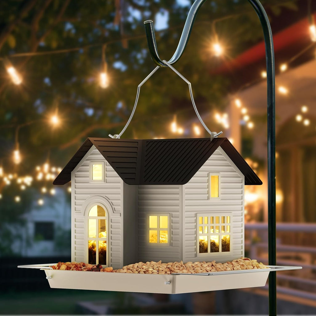 Solar Birdhouse Feeder with Auto-Glow Window Light🐦