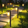 10-Pack Solar Pathway Lights – Metal & Glass, Warm White