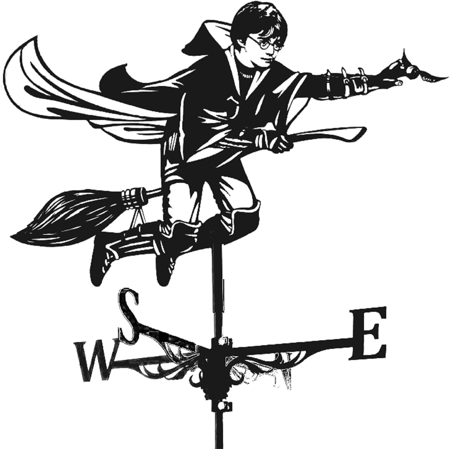 Harry Potter Metal Weather Vane – Flying Broom Outdoor Decor