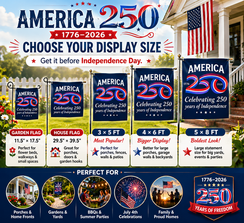 America 250 Anniversary Flag – 1776–2026 Patriotic Outdoor Decor