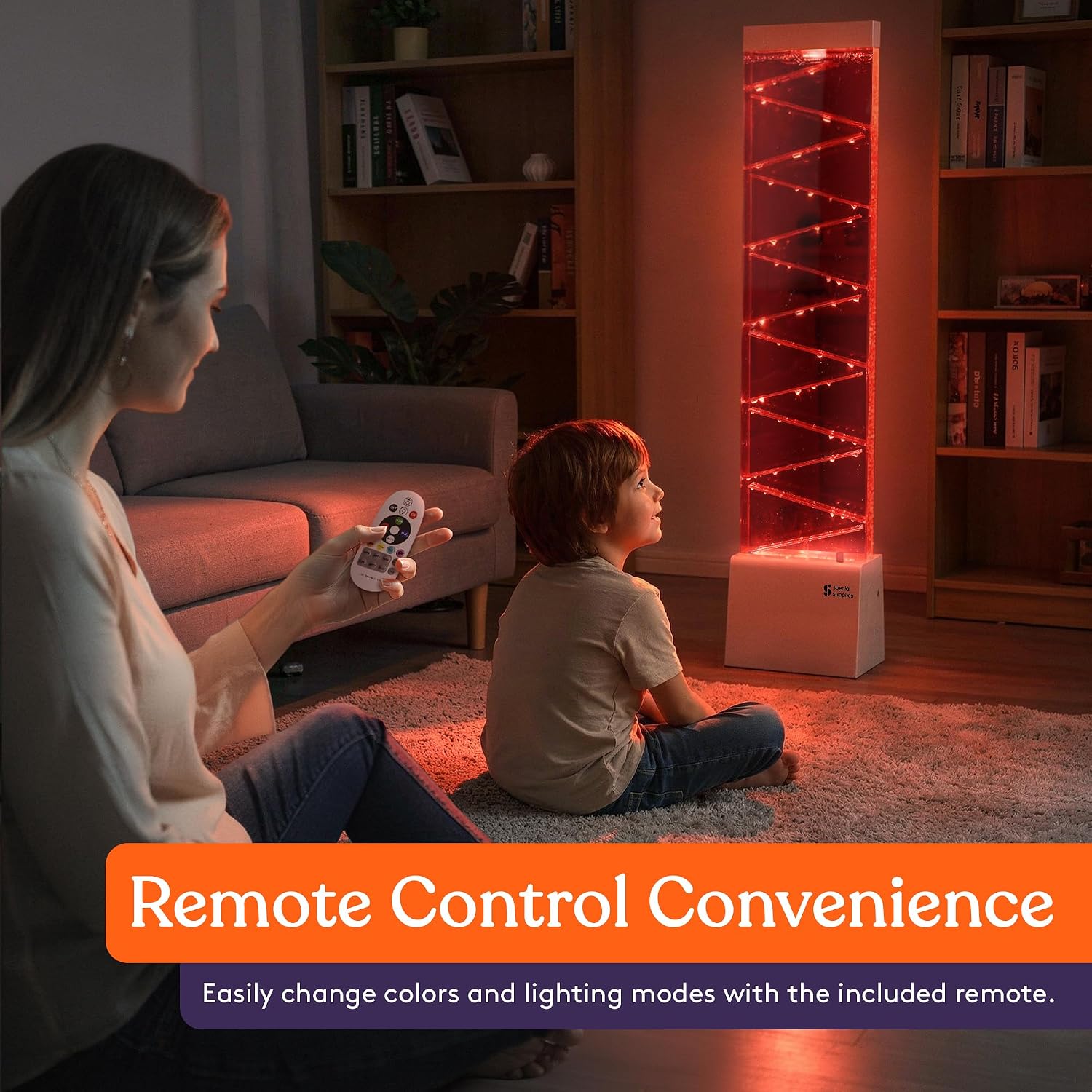Color-Changing Sensory Bubble Lamp – RGB Floor Light with Remote