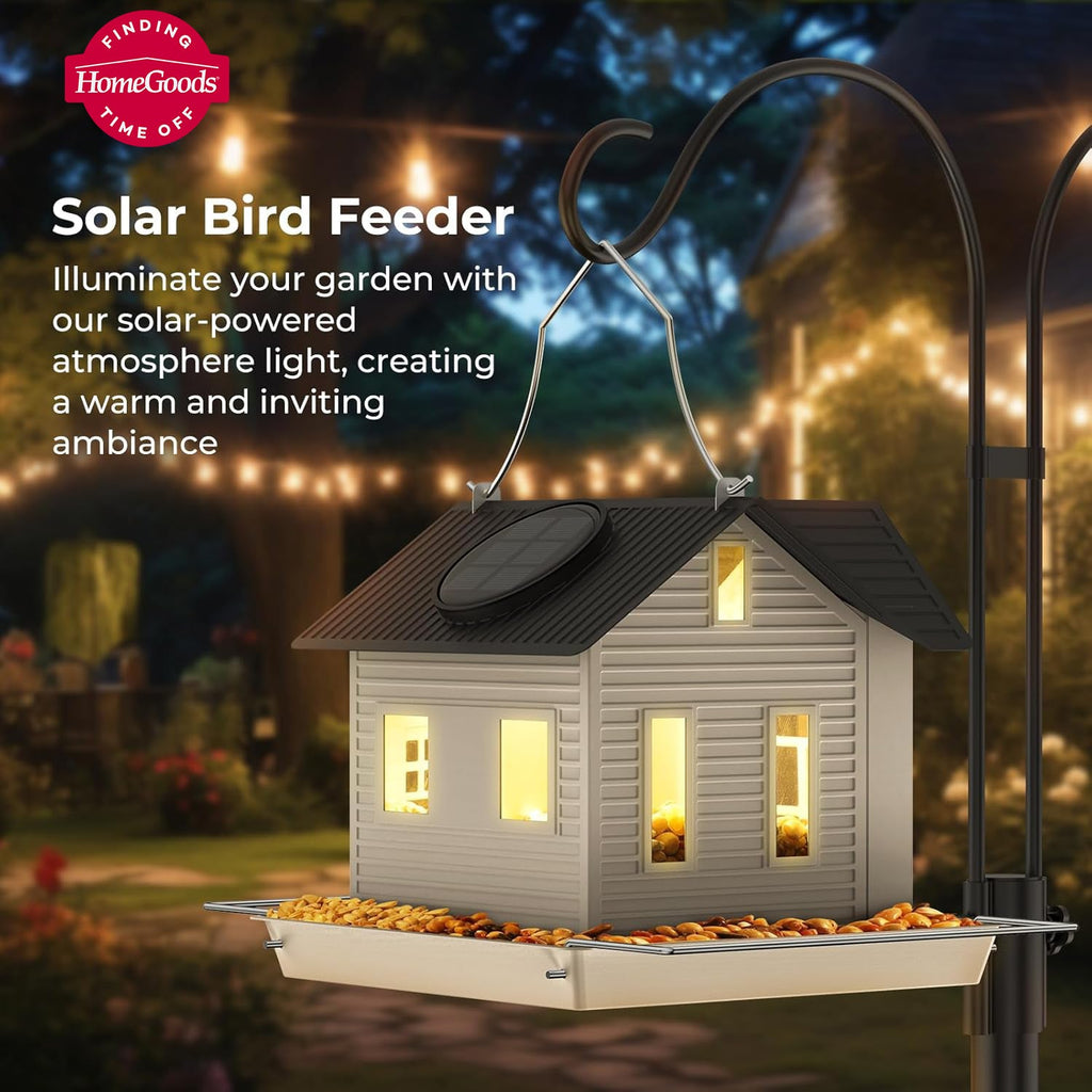 Solar Birdhouse Feeder with Auto-Glow Window Light🐦