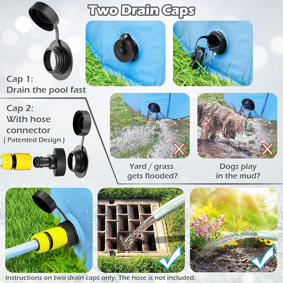 Collapsible Dog Pool for Bathing, Cooling & Backyard Play