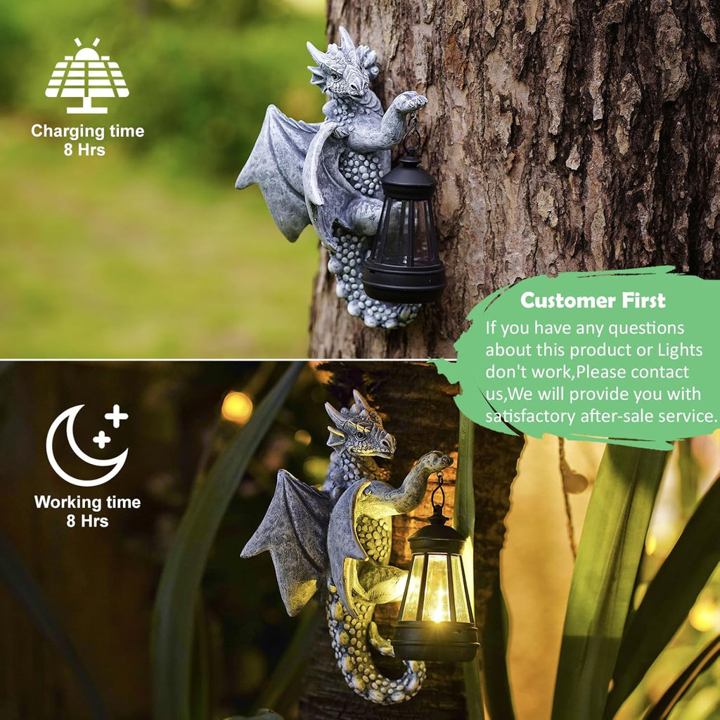 Mythical Garden Guardians – Dragon Lantern & Gargoyle Statue