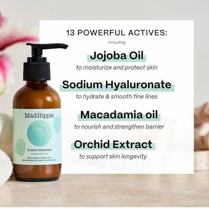 🌱 Hydrating Cream Cleanser with Green Tea & Hyaluronic Acid