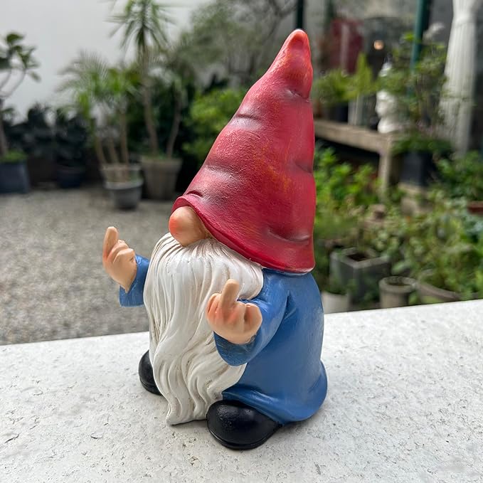 🖕 Grumpy Gnome 7.8" – Funny Garden Rebel!