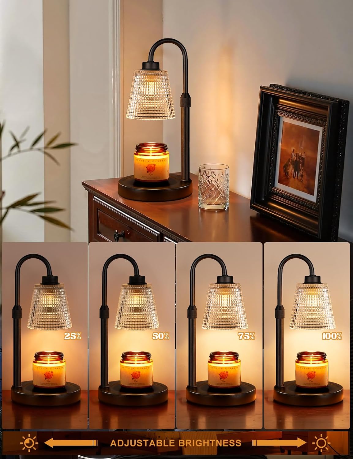 Dimmable Candle Warmer Lamp for Cozy Home Decor