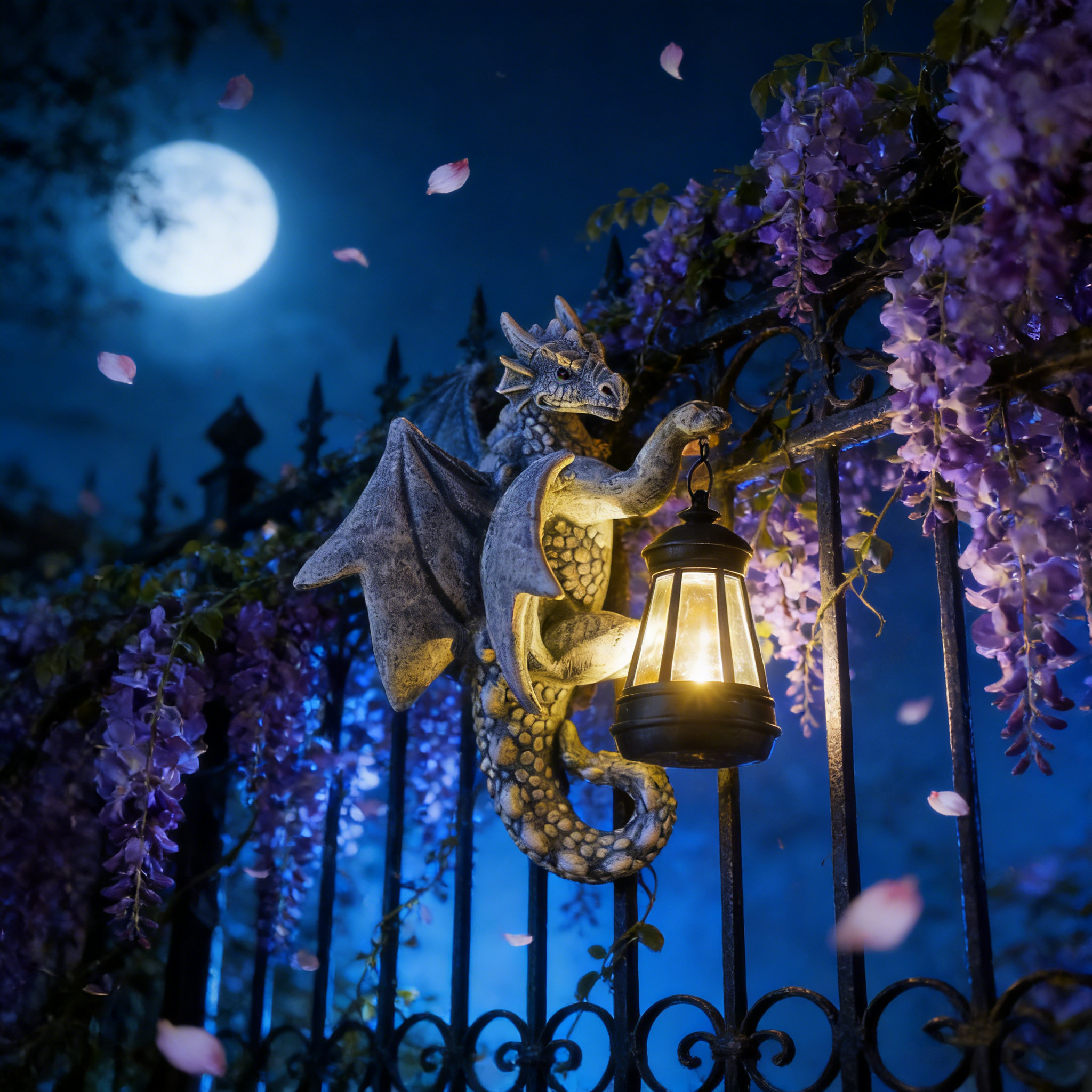 Mythical Garden Guardians – Dragon Lantern & Gargoyle Statue