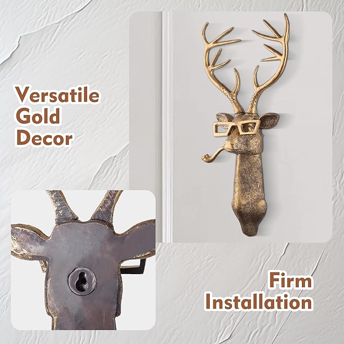 🦁🦓✨ 6‑Pack Gold Animal Head Wall Sculptures – Limited Stock 50% Off!🚚🏷️
