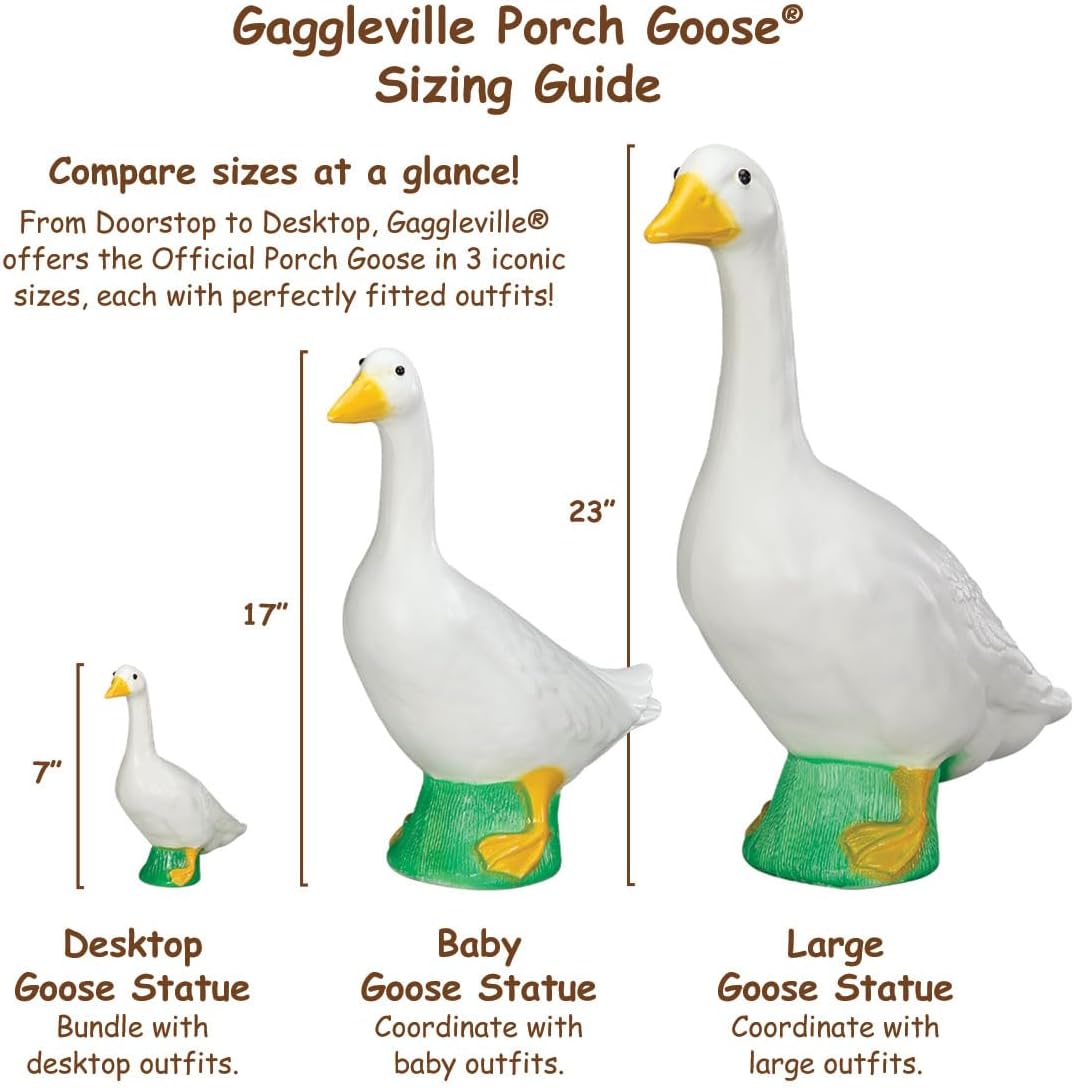 Dress-Up Porch Goose Statue – Fillable Outdoor Garden Goose in 3 Sizes