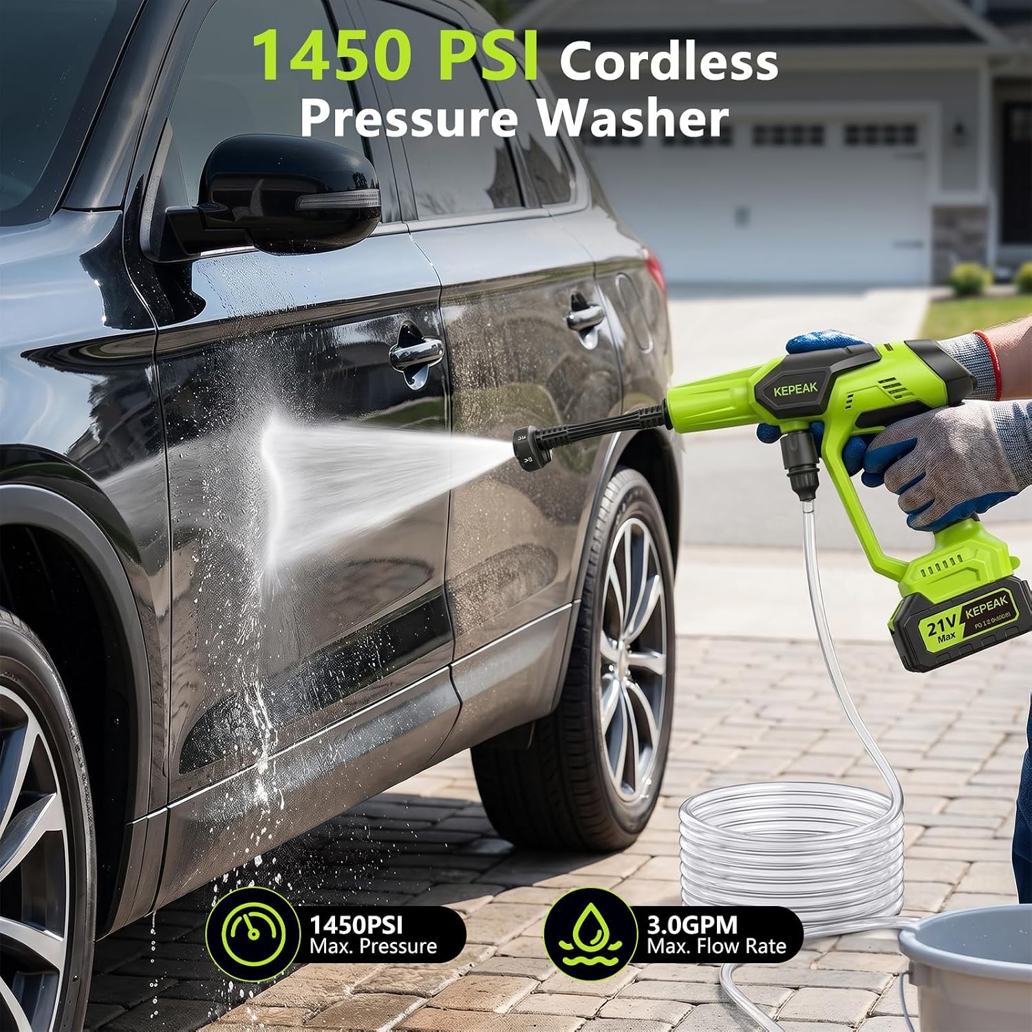 1450 PSI Cordless Portable Pressure Washer