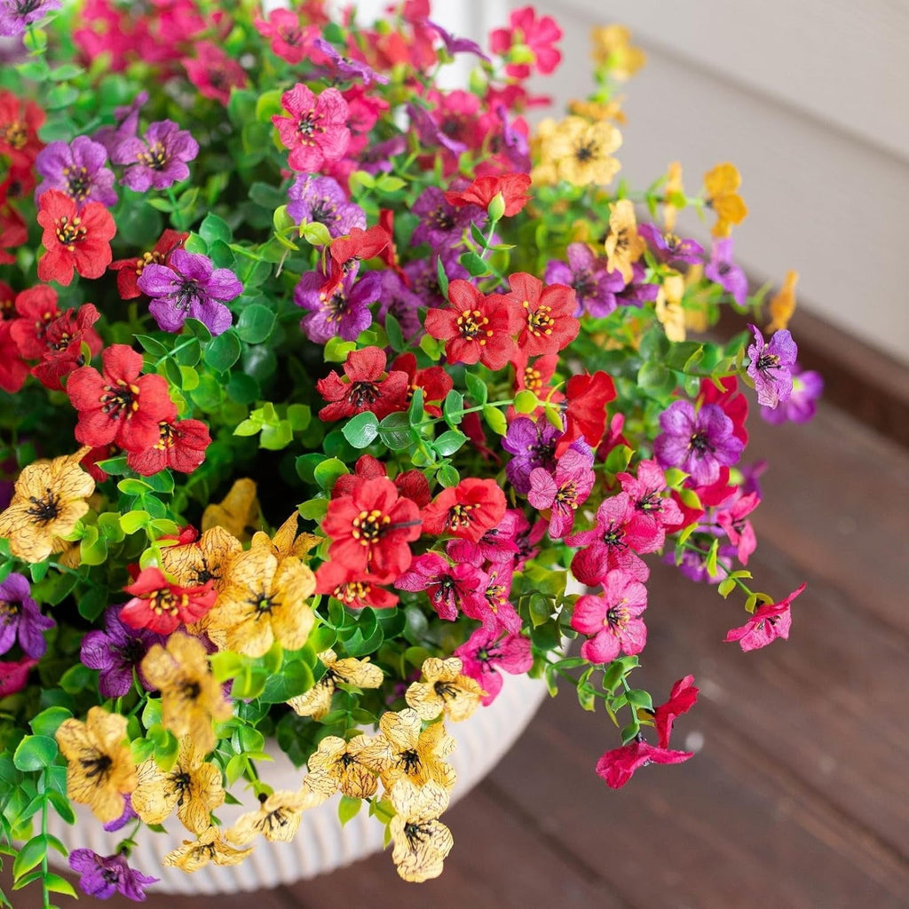 💐12PCS Artificial UV-resistant flowers: suitable for patios, porches and balconies-4 Fall Multicolor