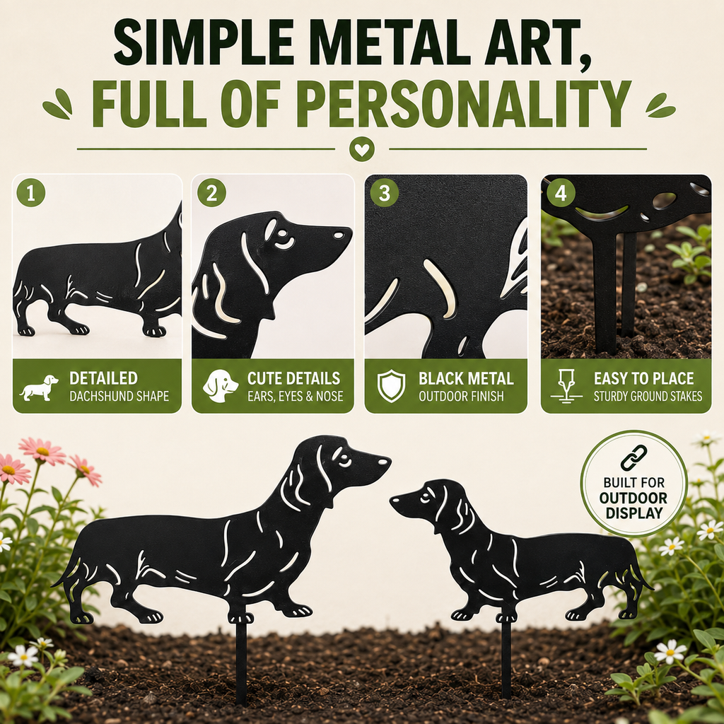 Dachshund Metal Garden Decor – Gift for Dog Lovers