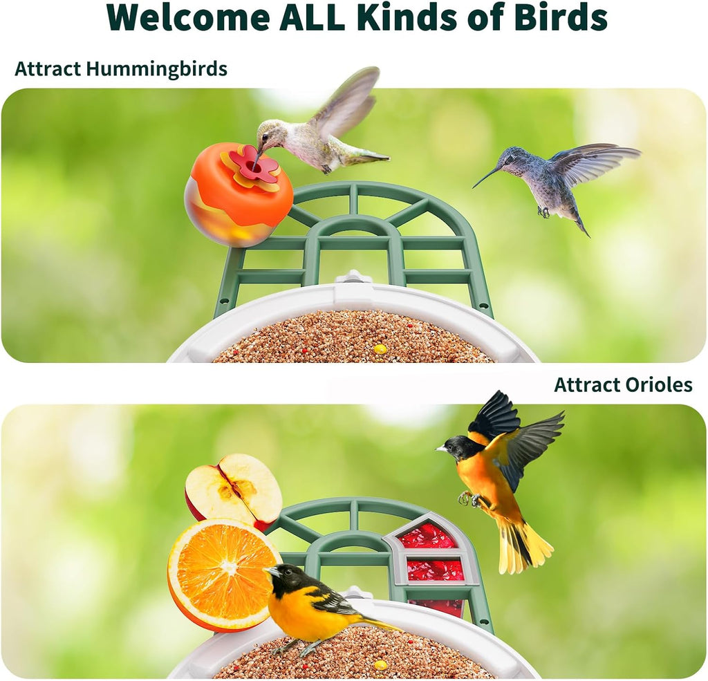 Smart Solar Bird Feeder with 2K Camera & AI Bird ID