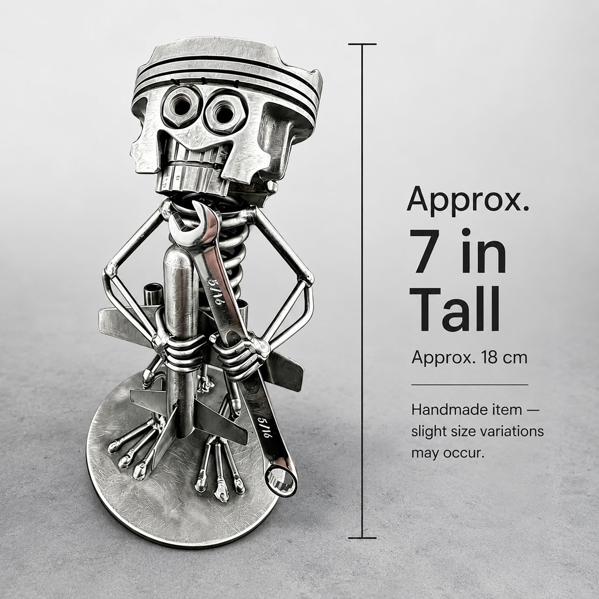 Handmade Piston Robot Sculpture – Built From Real Engine Parts
