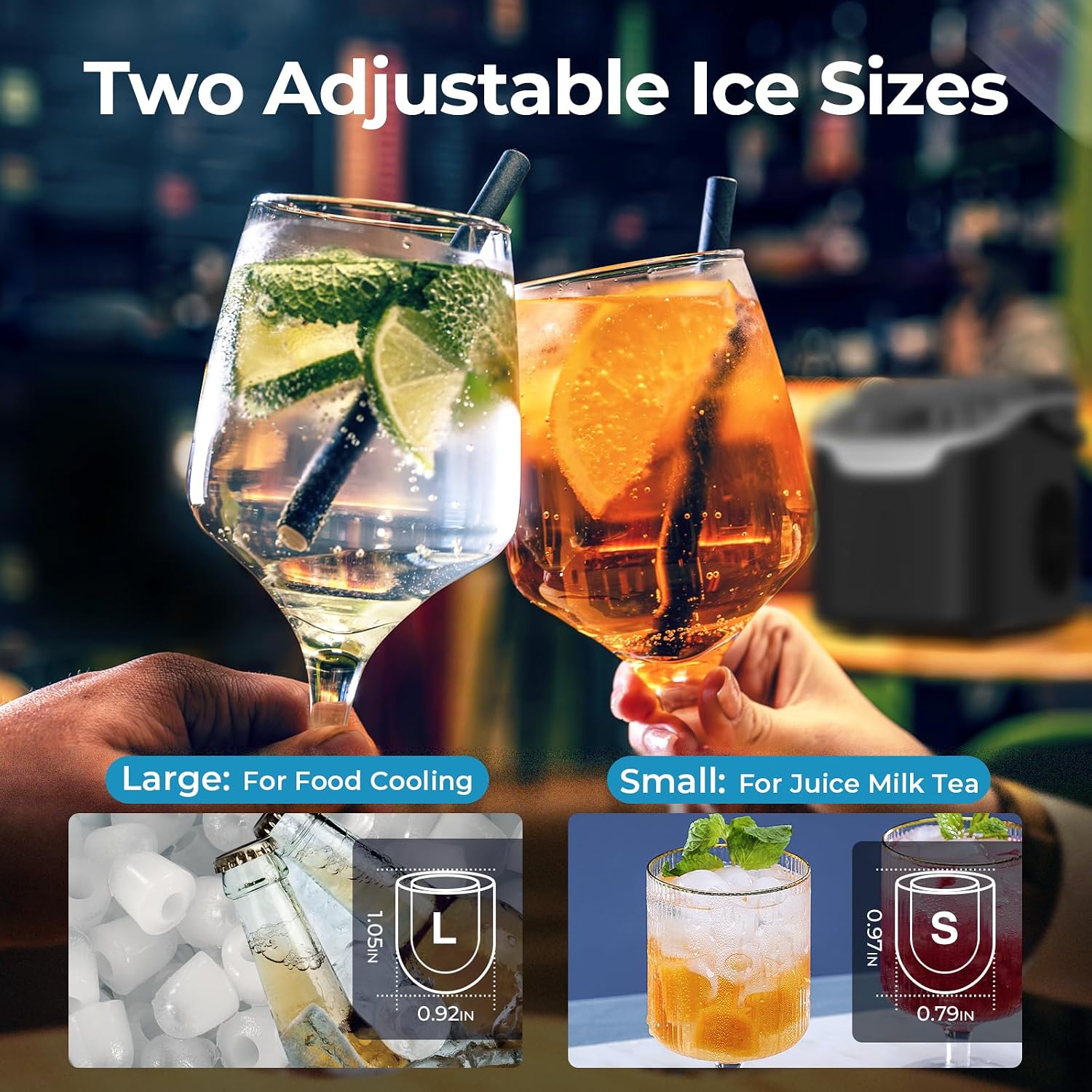 Countertop Ice Maker – 26 lbs/Day, Ice in 6 Minutes