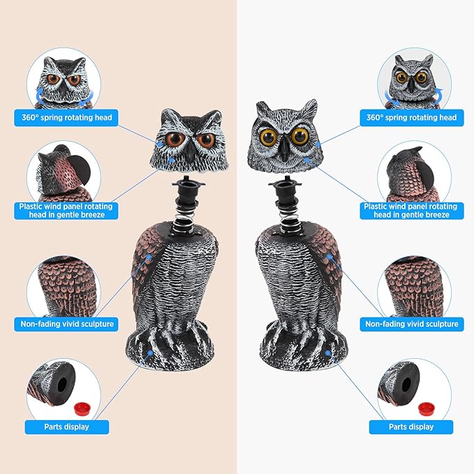 🦉 Owl Garden Guard – No Batteries Needed, Just Wind Power!