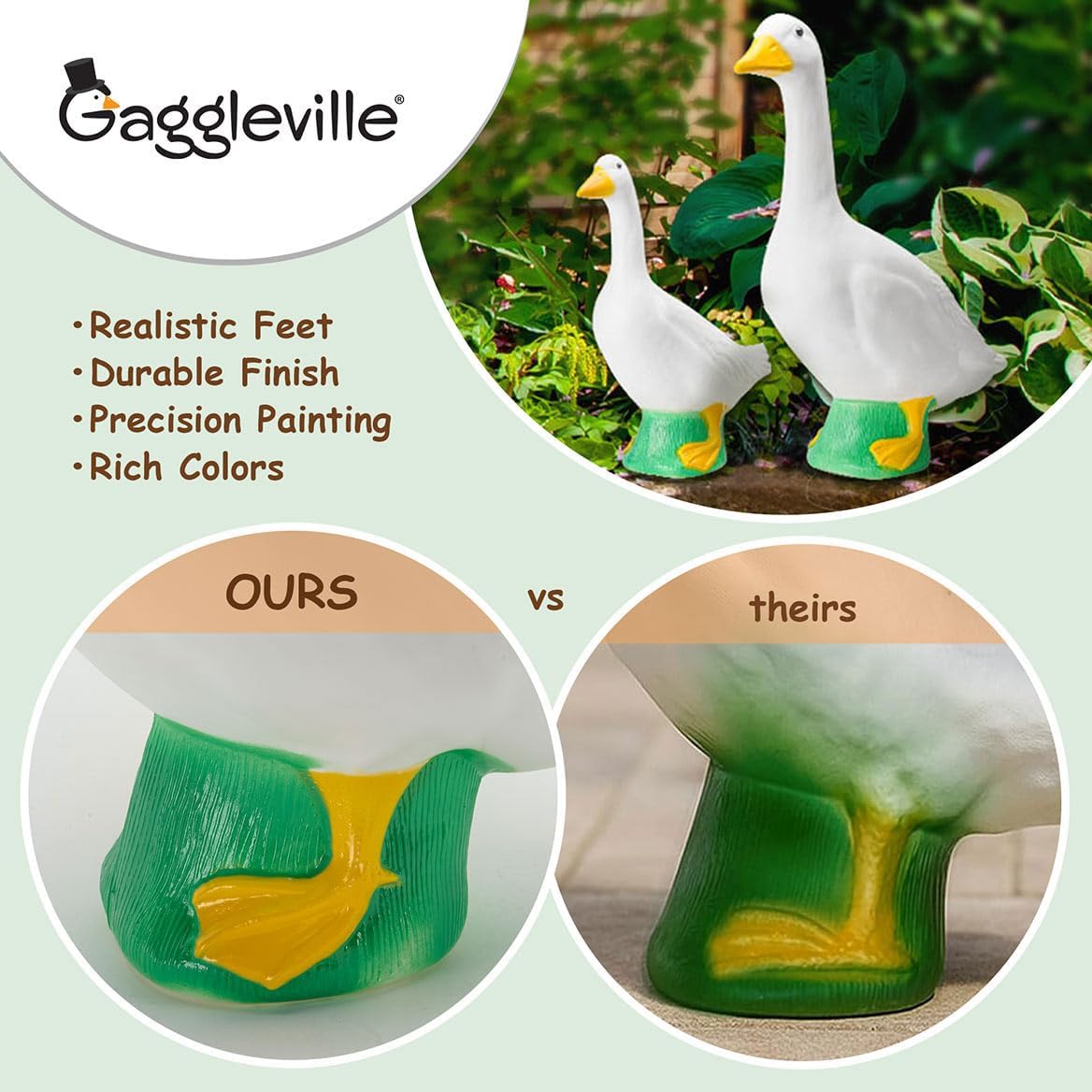 Dress-Up Porch Goose Statue – Fillable Outdoor Garden Goose in 3 Sizes
