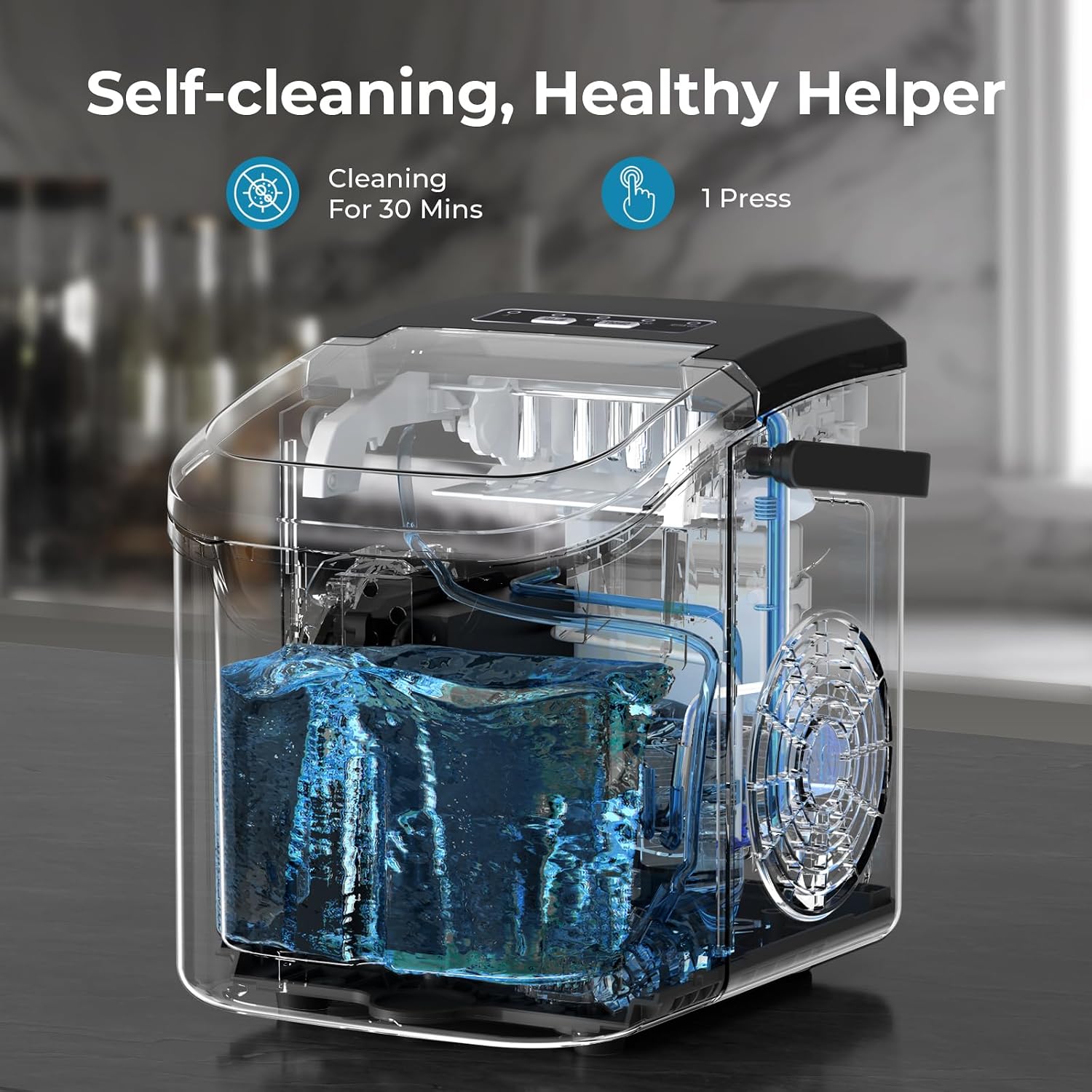Countertop Ice Maker – 26 lbs/Day, Ice in 6 Minutes