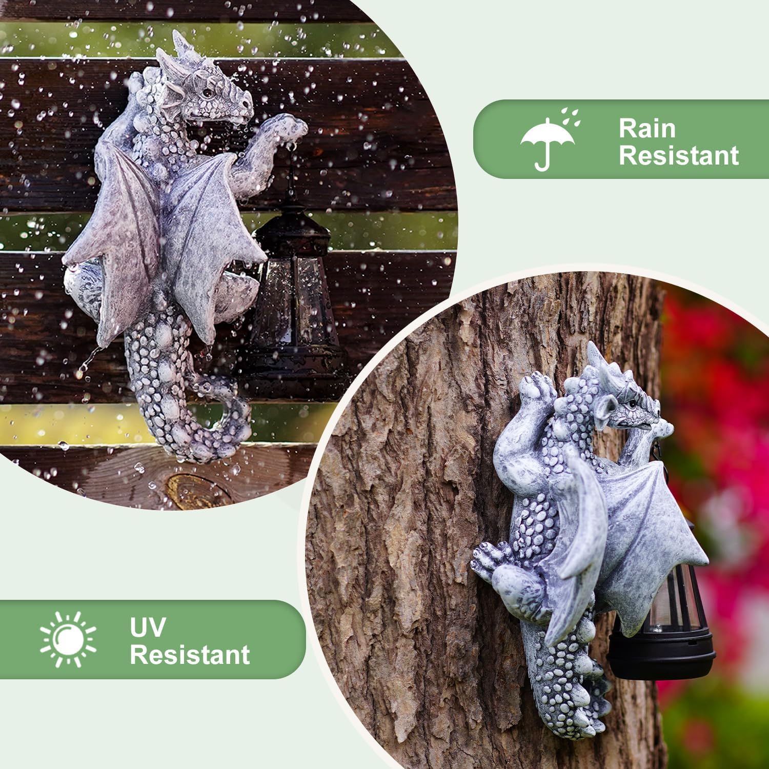 Mythical Garden Guardians – Dragon Lantern & Gargoyle Statue