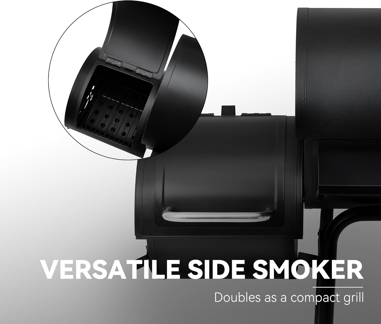 Charcoal BBQ Grill + Offset Smoker + 823 Sq. In.