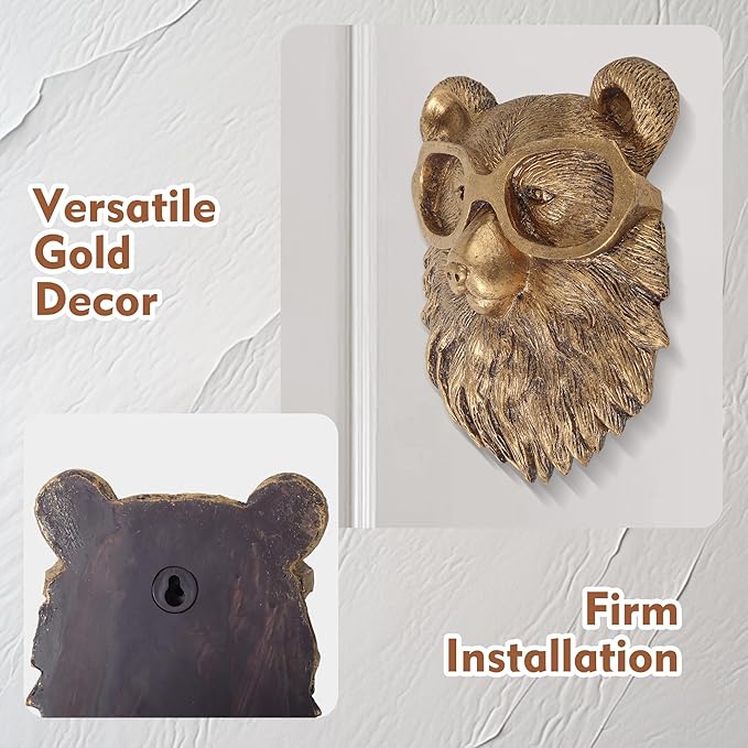🦁🦓✨ 6‑Pack Gold Animal Head Wall Sculptures – Limited Stock 50% Off!🚚🏷️