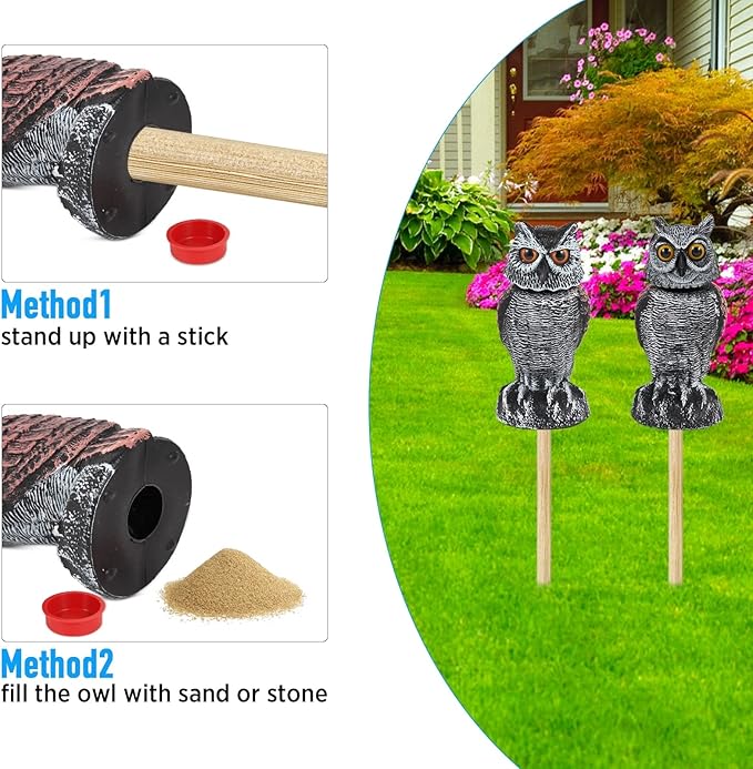 🦉 Owl Garden Guard – No Batteries Needed, Just Wind Power!