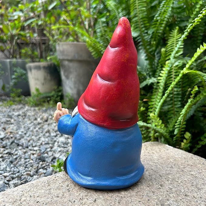 🖕 Grumpy Gnome 7.8" – Funny Garden Rebel!