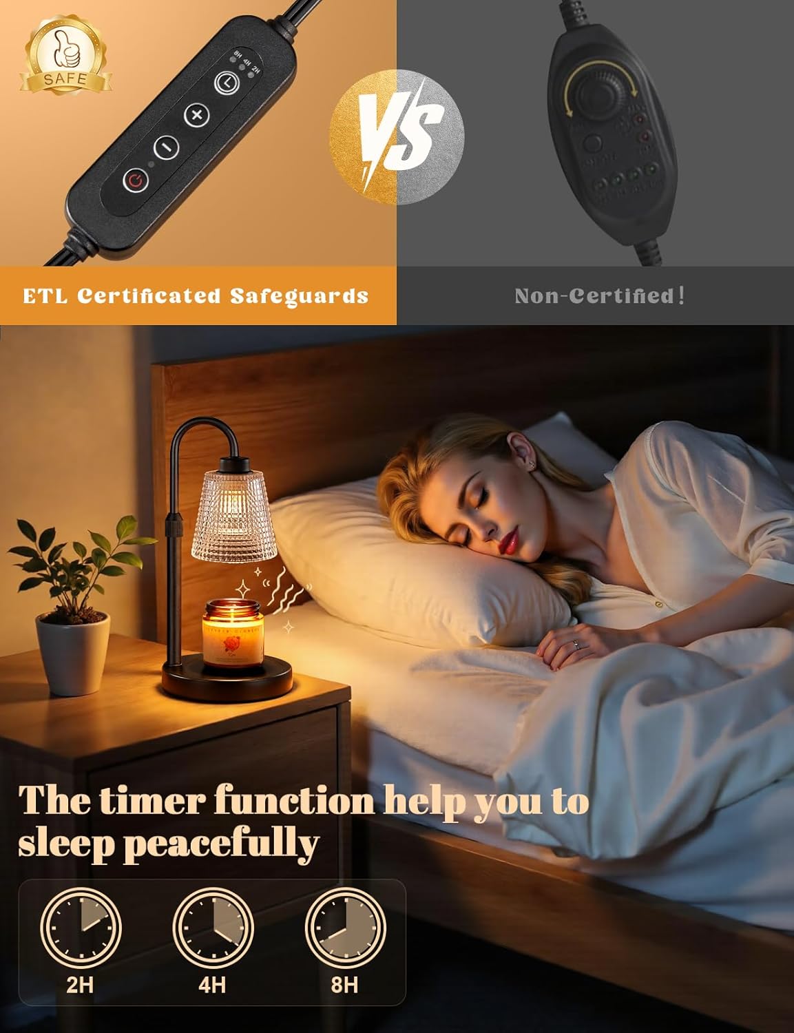 Dimmable Candle Warmer Lamp for Cozy Home Decor