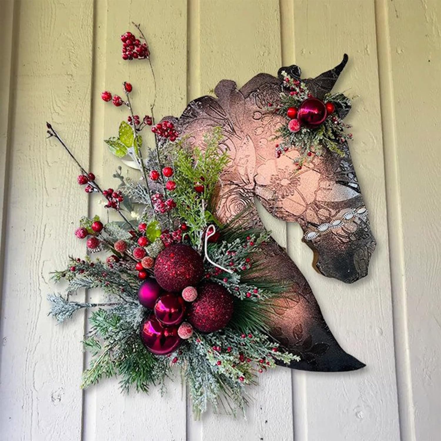 🌲🐴Horse Head Wreath for Christmas | Single, Pair & Family Bundles✨