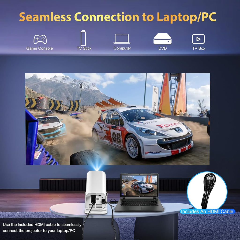 Mini Projector with Wifi and Bluetooth, Built-in Apps,Movie Projector