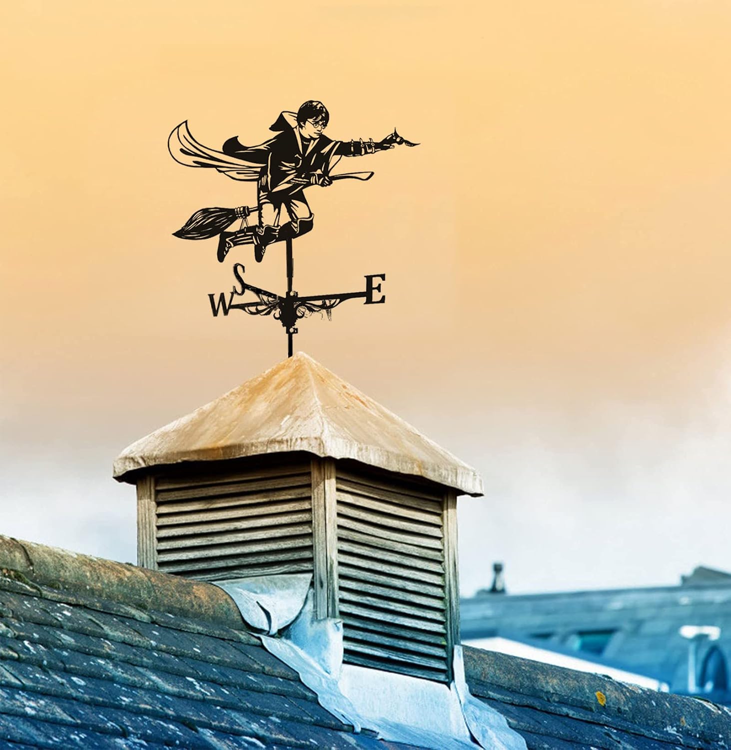 Harry Potter Metal Weather Vane – Flying Broom Outdoor Decor