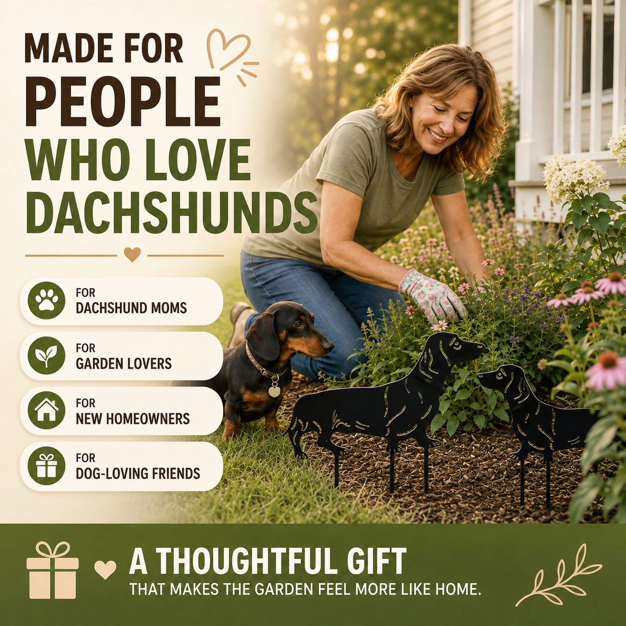 Dachshund Metal Garden Decor – Gift for Dog Lovers