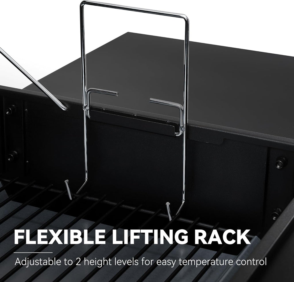 Charcoal BBQ Grill + Offset Smoker + 823 Sq. In.