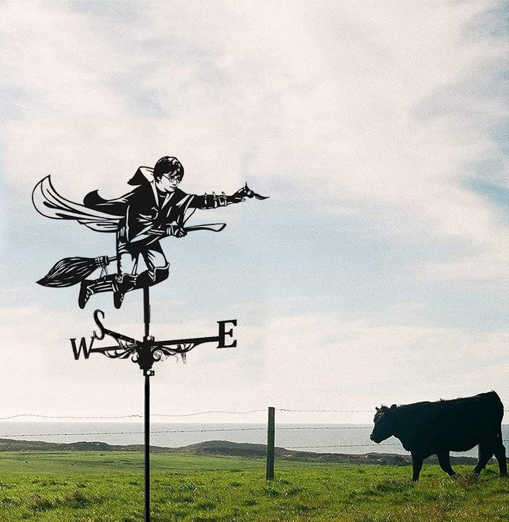 Harry Potter Metal Weather Vane – Flying Broom Outdoor Decor