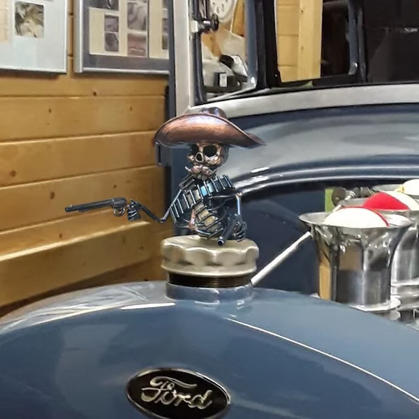 🤠💀 Outlaw Skull Hood Ornament - 50% Off Sale!