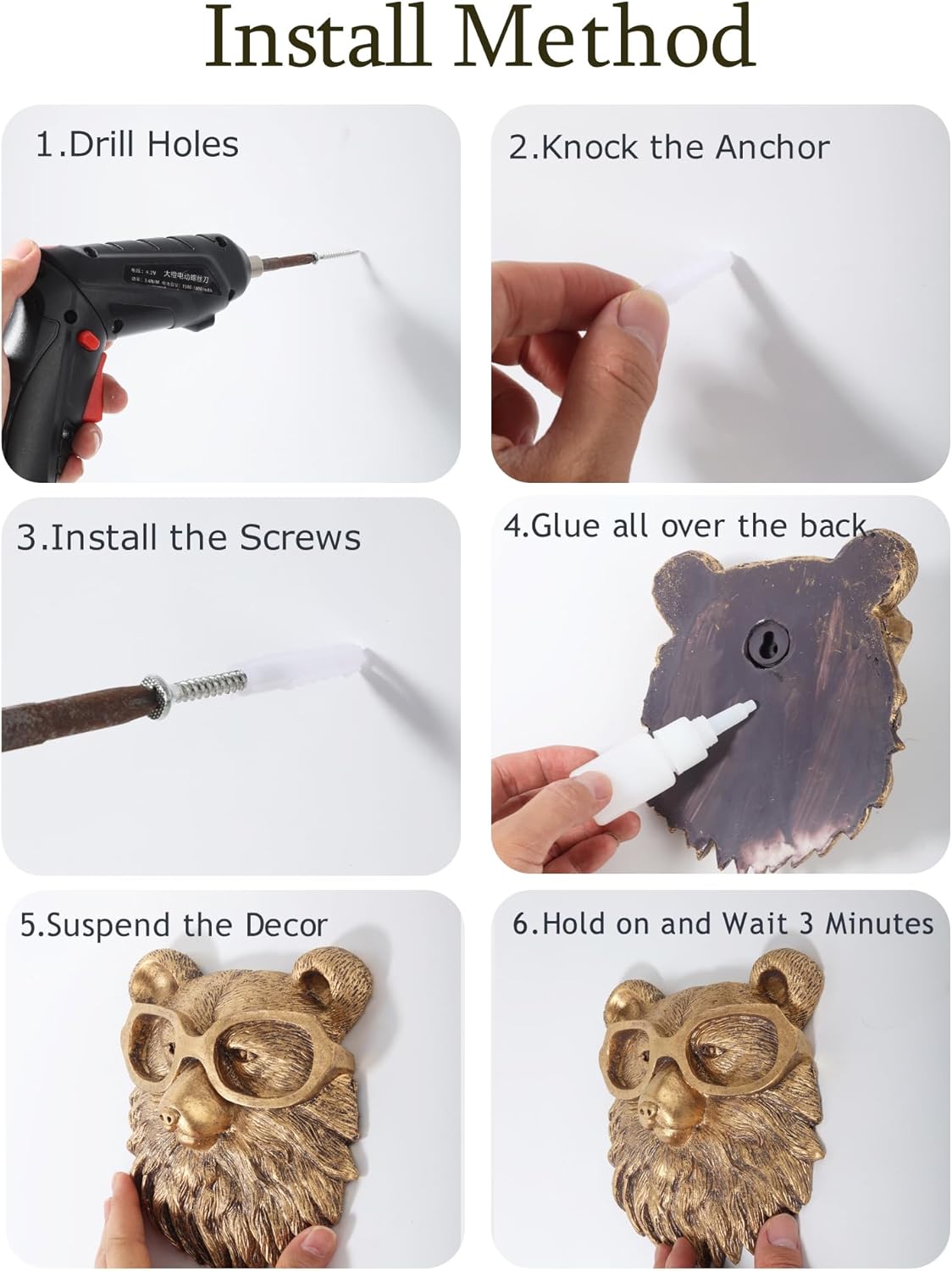 🦁🦓✨ 6‑Pack Gold Animal Head Wall Sculptures – Limited Stock 50% Off!🚚🏷️