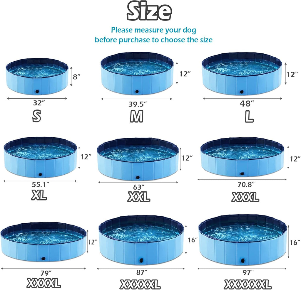 Collapsible Dog Pool for Bathing, Cooling & Backyard Play