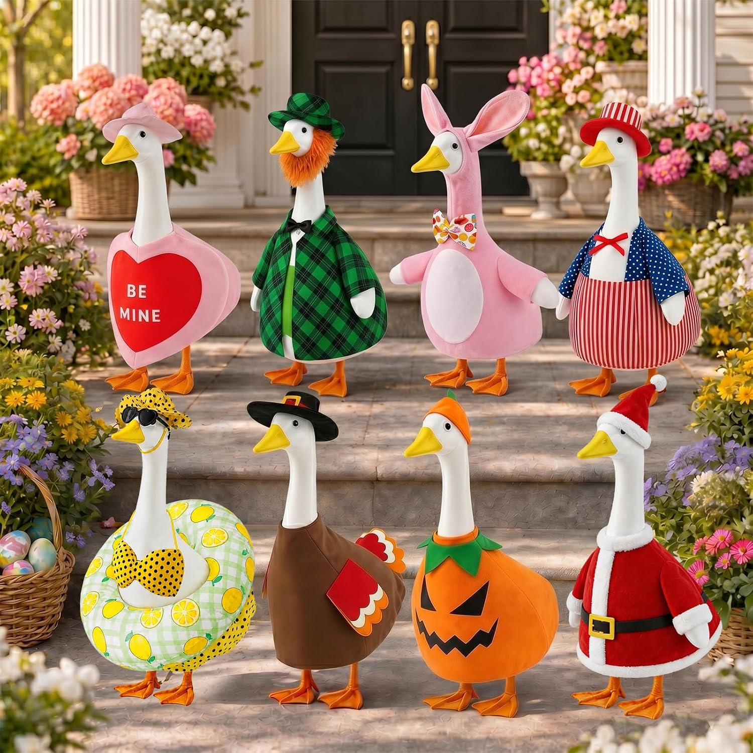 8 Holiday Porch Goose Outfits – Classic 23" Collection