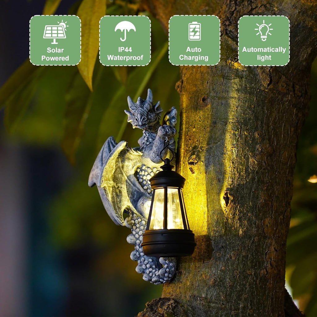 Mythical Garden Guardians – Dragon Lantern & Gargoyle Statue
