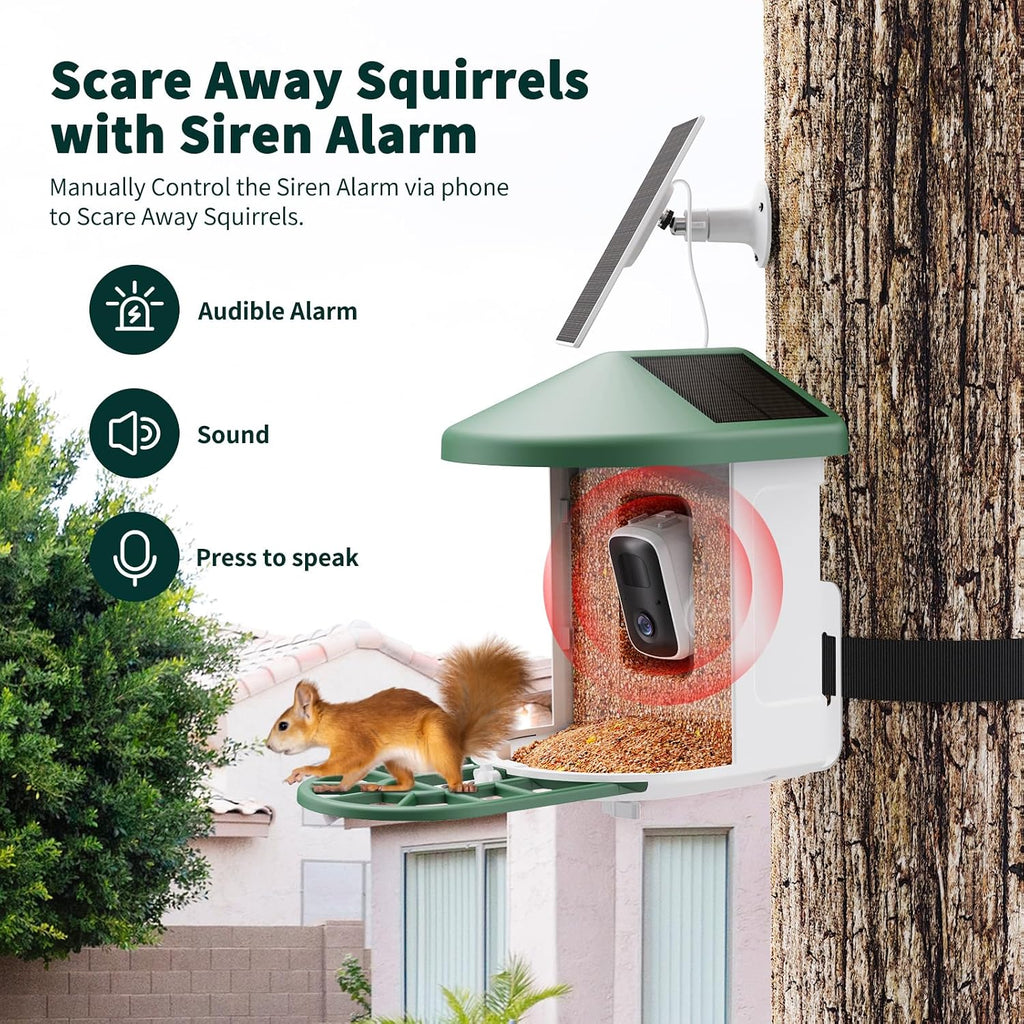 Smart Solar Bird Feeder with 2K Camera & AI Bird ID