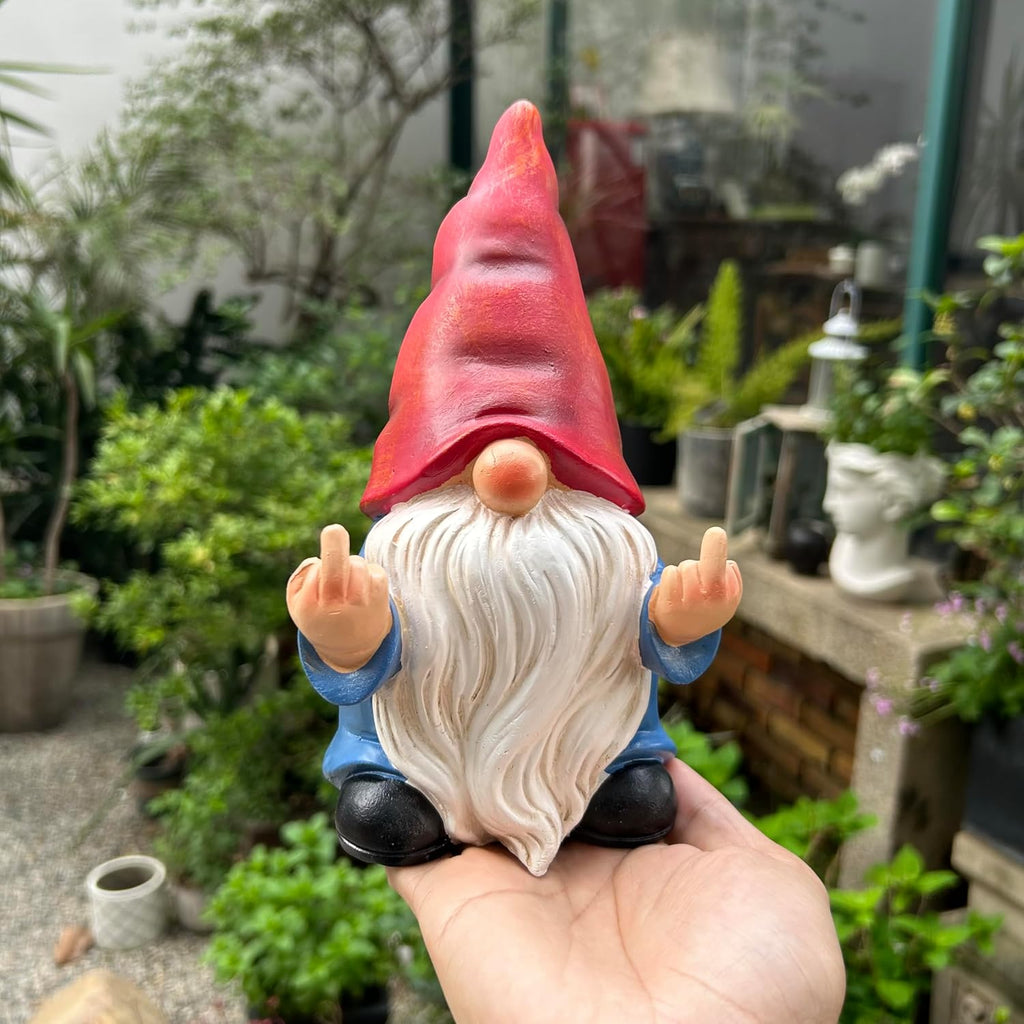 🖕 Grumpy Gnome 7.8" – Funny Garden Rebel!