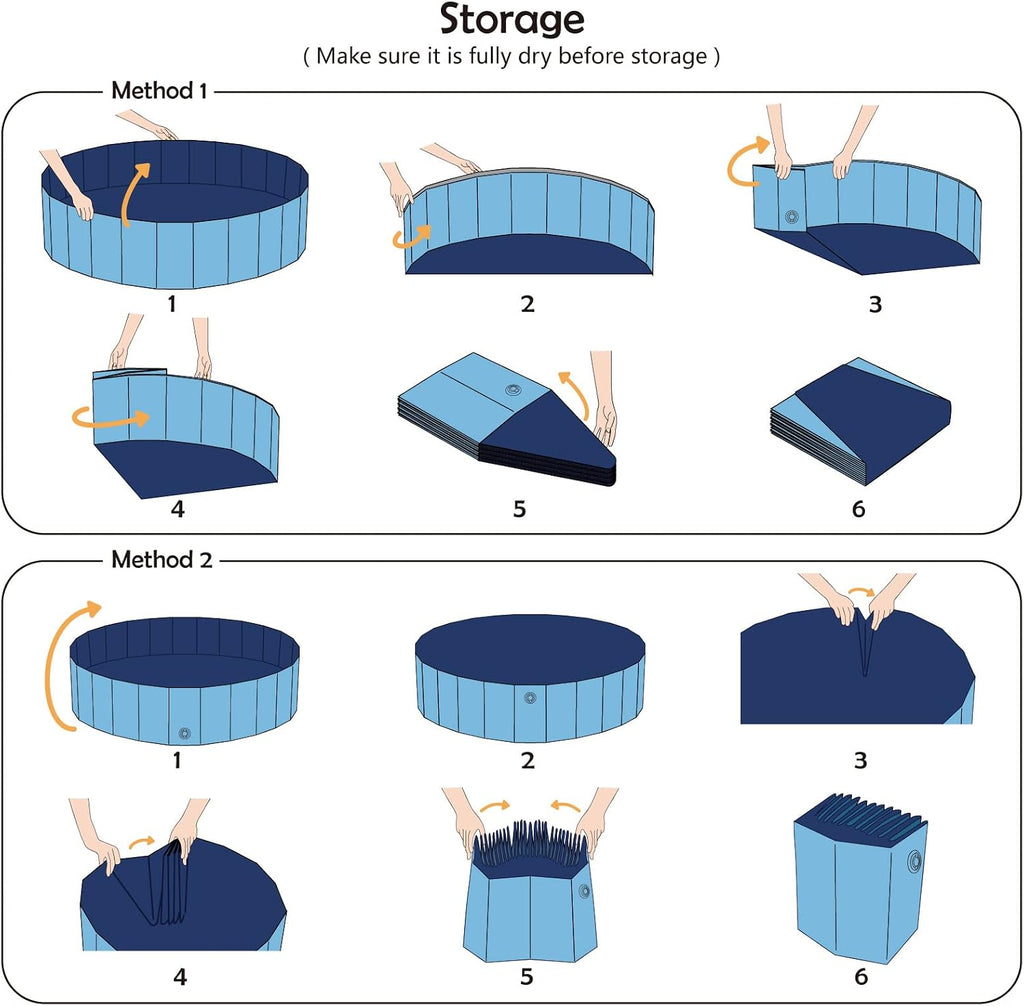 Collapsible Dog Pool for Bathing, Cooling & Backyard Play