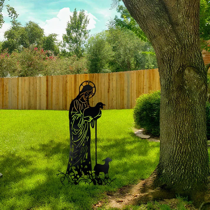 ✝️Jesus and Sheep Metal Sign- Outdoor for Yard & Patio🍂