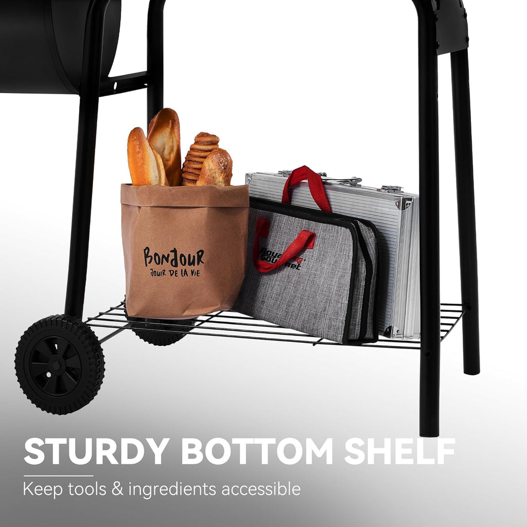Charcoal BBQ Grill + Offset Smoker + 823 Sq. In.