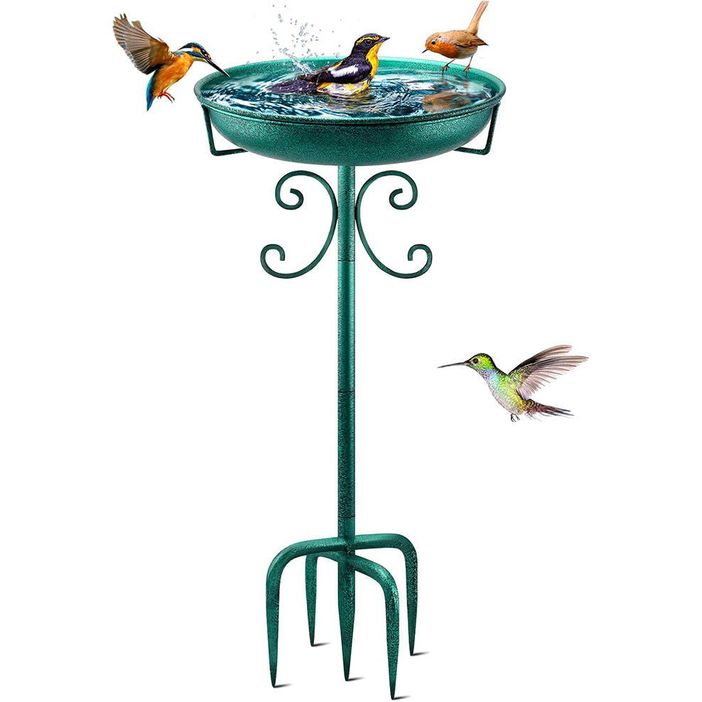 Vintage Metal Bird Bath & Feeder – 35" Garden Stake